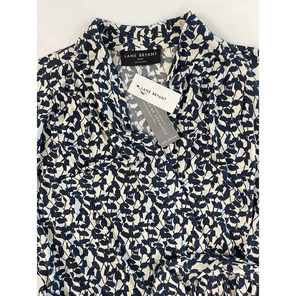NWT Lane Bryant Floral Jersey Dress Blue And White Size 18/20 - Picture 1 of 9